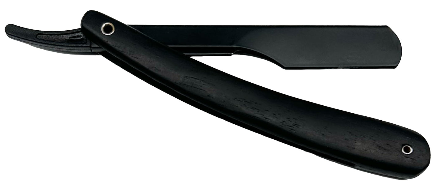 Gentlemen Republic Barber Exposed Straight Razor – Black Wood Edition | Professional Stainless Steel Blade Holder for Men’s Shaving & Beard Shaping – Straight Edge Barber Razor (Blades Not Included)