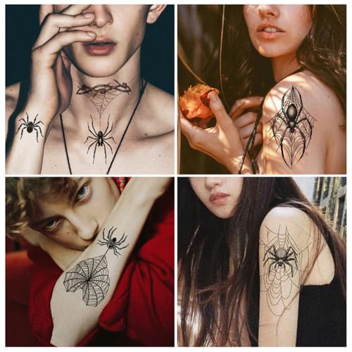 TopFunny Halloween Spider Temporary Tattoos 20 Sheets Kids & Adults Safe & Waterproof