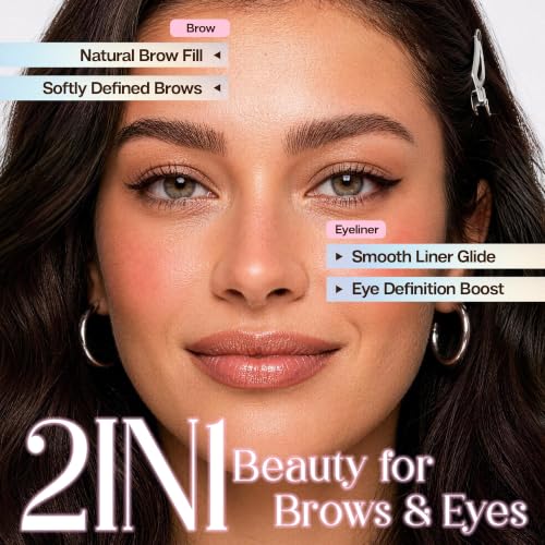 CALAILIS Waterproof Microblading Eyebrow Pencil for Women - Dark Brown 2-in-1 Microblading & Precise Brush Dual-Ended Eyebrow & Eyeliner Pen