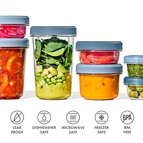 OXO Good Grips Twist & Stack Containers 5 oz, 3-Pack - Leakproof & Stain-Resistant