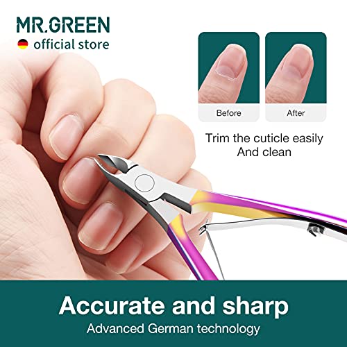 MR.GREEN Colored Titanium Cuticle Nippers - Precision Nail Clippers