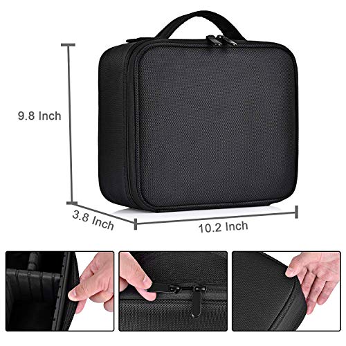Bvser Black Travel Makeup Case & Organizer Bag with Dividers