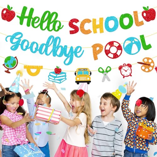 Hello School Goodbye Pool Banner | Back to School Decoration