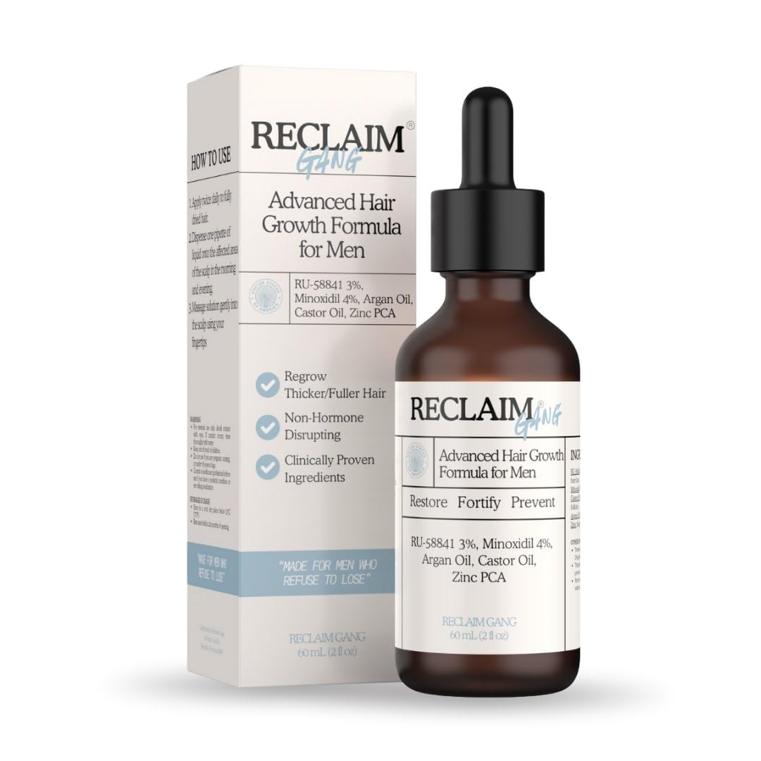 Hair Growth Support Serum - RU58841 & Minoxidil Formula for Thicker, Fuller Hair | 60ml with Natural Hydrating Oils