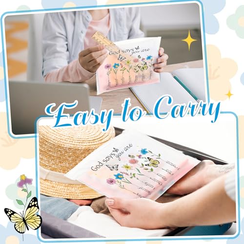 50 Pcs Inspirational Rainbow Cosmetic Bags - Motivational Zipper Pouches