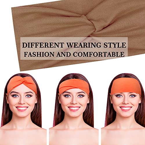 FEQO 18 Pack Classic Color Twist Headbands for Women Non-Slip Turban Hairbands