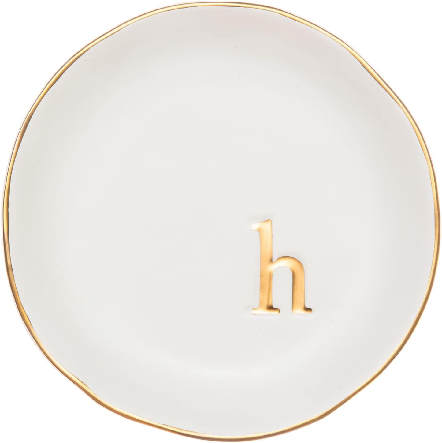 Ceramic Jewelry Tray - Decorative Trinket Dish for Rings, Earrings & Necklaces | 4.75" White Surface