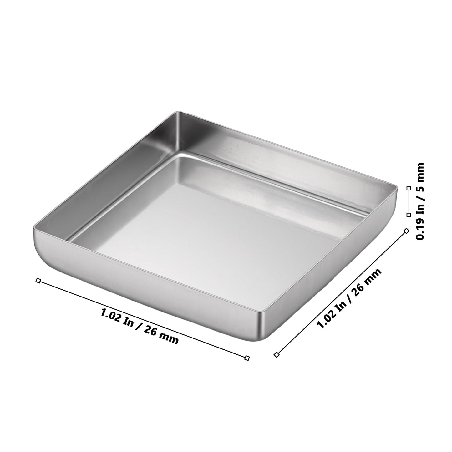 MUKLEI 200 PCS Empty Eyeshadow Pans, 1 Inch Square Metal Pans for Eyeshadow, Small Magnetic Makeup Pans for DIY Makeup Organizer Palette, Silver