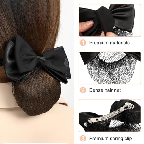 Beaupretty 2 Pack Butterfly Bow Hair Snood Net Clips for Women