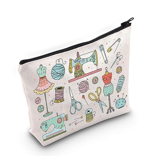 WZMPA Sewing Tools Cosmetic Makeup Bag - Canvas Zipper Pouch for Quilters & Seamstress