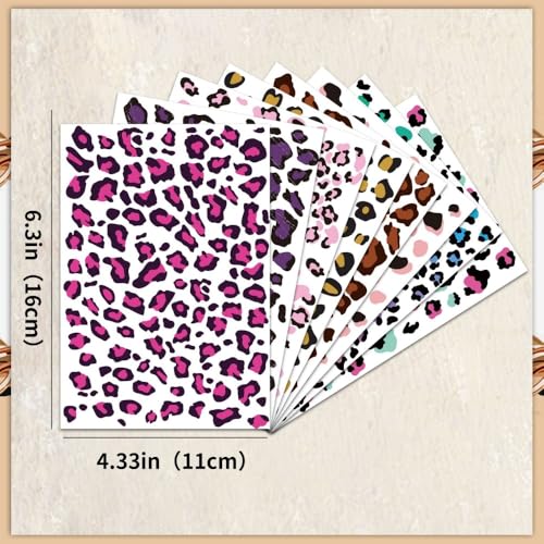 BLGTGH Style16 Leopard & Cheetah Temporary Tattoos 8 Sheets Waterproof Face Body Art Halloween