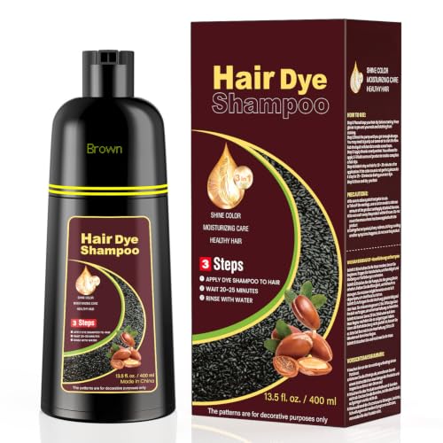 KAISASA 3-in-1 Hair Dye Shampoo for Gray Hair Coverage - Brown