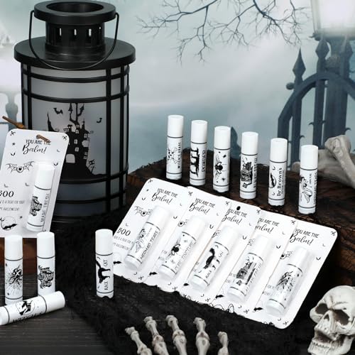 10 Pack Halloween Skull Lip Balms - Bat Design | Party Favors