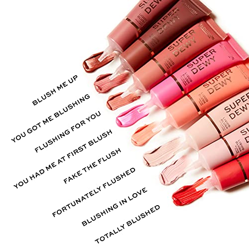 Revolution Superdewy Liquid Blush in Flushing For You - Vegan & Buildable
