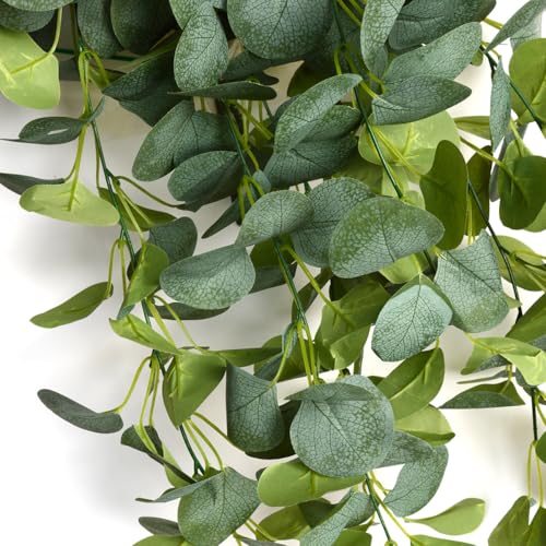 Set of 2 Artificial Eucalyptus Hanging Plants - UV Resistant Greenery