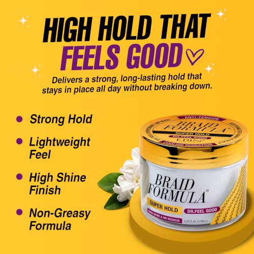 EBIN NEW YORK Dr. Feel Good Super Hold Braiding Gel, Menthol-Infused, 6.35 oz