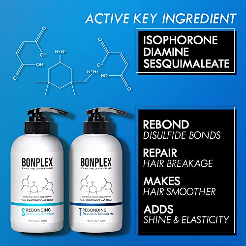Bonplex Rebonding Shampoo Treatment for Damaged Hair - 4oz Duo