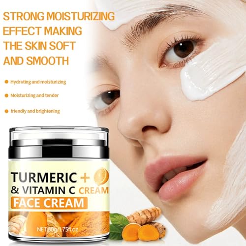 Turmeric Firming Face Cream – Anti-Wrinkle Tightening for Dry & Sensitive Skin, 1.76 oz