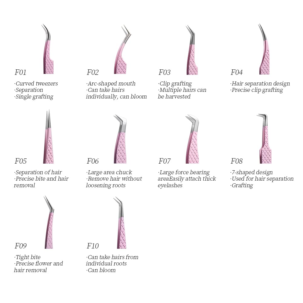 ANNAFRIS Eyelash Extension Tweezers,Fiber Tip Grip Boot Volume Lash Tweezers,Professional Pointed Lash Extension Tweezers for Easy Lash Application and Removal(4Pcs-F01/02/06/09)