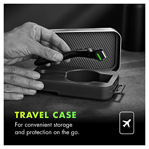 Gillette Labs Shaving Kit for Men, Storage on the Go, Includes Travel Case, 1 Handle, 3 Razor Blade Refills, and Premium Magnetic Stand