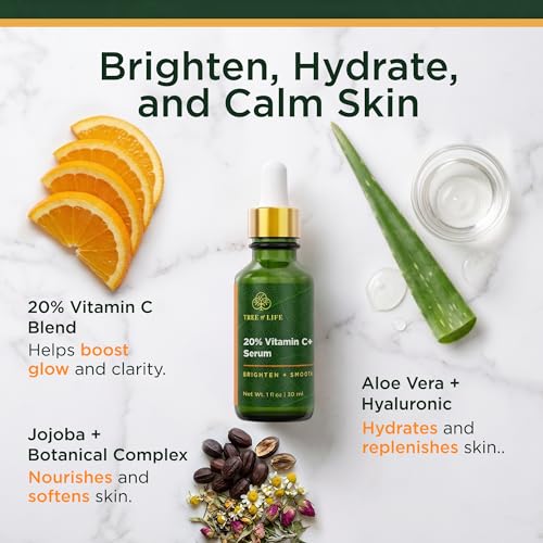 Tree of Life Vitamin C+ Serum for Face - 1 Fl Oz, Dark Spot Remover