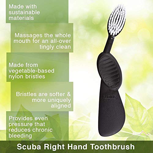 RADIUS Flex Toothbrush for Left Hand - Black/Green, BPA Free