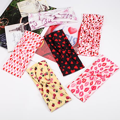 Twinfree 6pcs Romantic Lips Style Knotted Headbands Set - Color 1