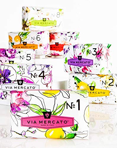 Via Mercato Italian Soap Bar Patchouli & Rosewood 7oz - Enriched with Shea & Olive Oil