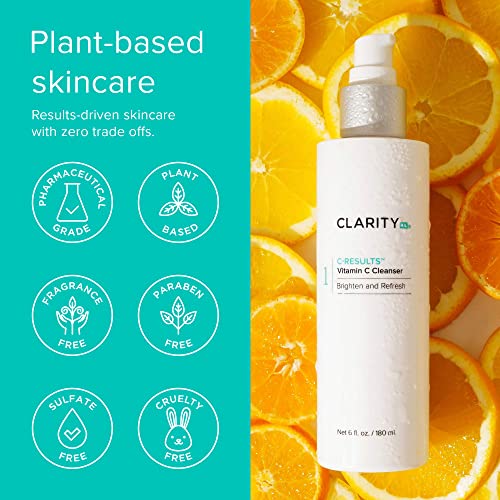 ClarityRx Vitamin C Facial Cleanser 1 Fl Oz - Natural Brightening Face Wash with Lactic Acid