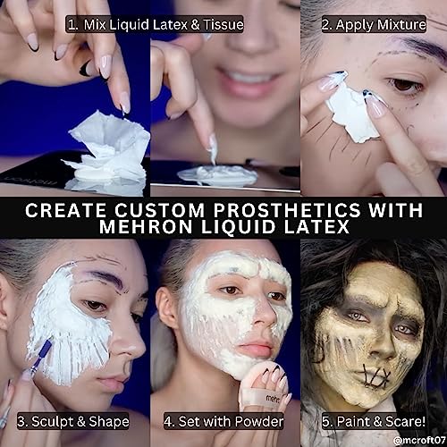 Mehron Liquid Latex - 1 oz Clear SFX Adhesive for Prosthetics & Effects