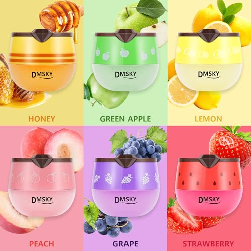 DMSKY 6-Pack Honey Pot Lip Balm Set with 6 Flavors - Lip Mask & Nourishing Lip Care