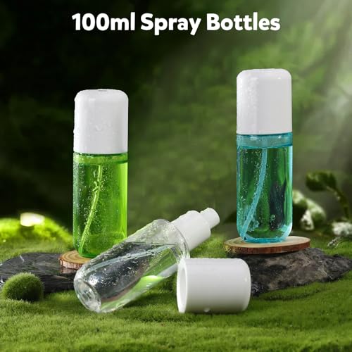 Bynccea 3.4oz Fine Mist Spray Bottle - Travel Size Refillable Plastic Container