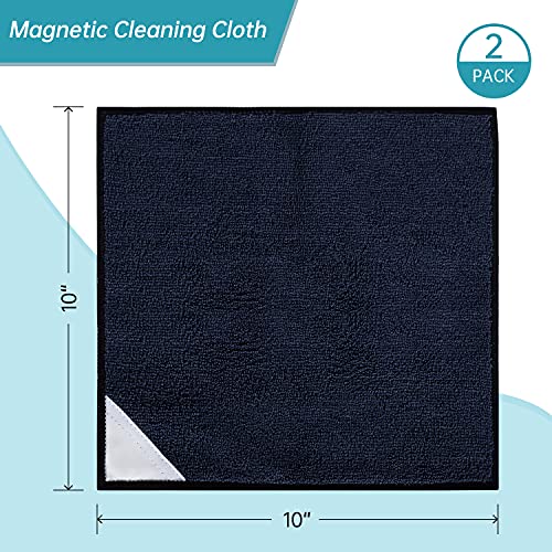 Magnetic Microfiber Cleaning Cloths - 10x10, 2 Pack - Dark Blue
