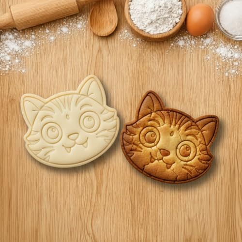 Allenjoy Korean Demon Cookie Cutters & Stamps Set - Fun Baking Tools