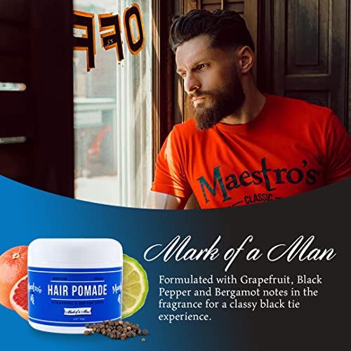 Maestro's Classic Mark of a Man Blend Hair Pomade, 4 oz - Medium Hold & Natural Shine
