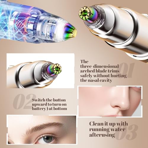 Womens Eyebrow Trimmer Rechargeable Upgraded 2-in-1 Portable Electric Eyebrow Trimmer & Nose Hair Remover Black Waterproof Eye Brow Razors Electric with USB Charging