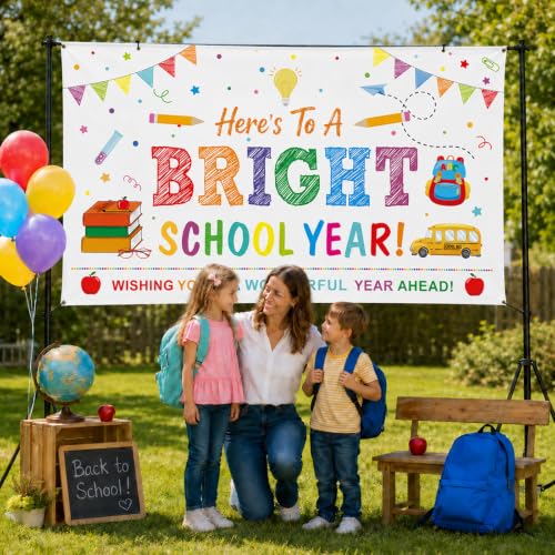 Here's to A Bright School Year Backdrop - 73x44 Inch Photo Background
