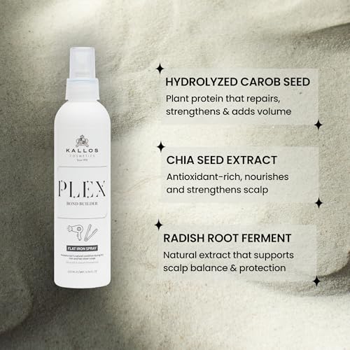Kallos Plex Bond Builder Flat Iron Spray, Vegan Heat Protectant, 200ml