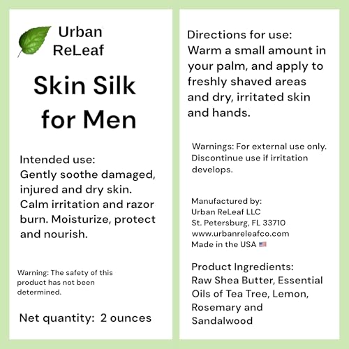 Men's Natural Skin Silk Balm for Dry & Shaved Skin - Vegan, Soothing, 2oz