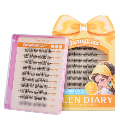 MLEN DIARY Natural Eyelash Clusters 60PCS C Curl Wispy 11-13mm