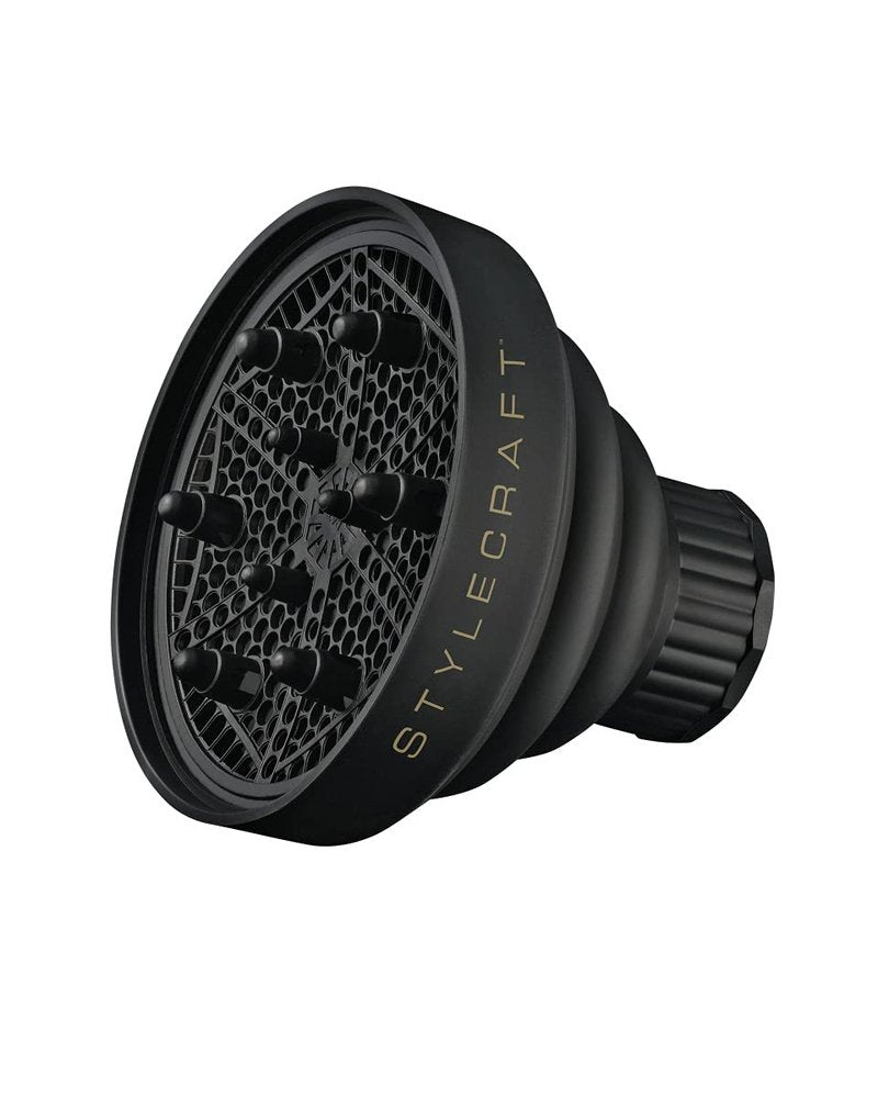 StyleCraft Professional Collapsible Hair Dryer Diffuser, Heavy Duty Design Fits Most Hair Dryers(1.61 to 2.25-in Diameter)