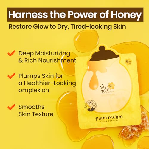 Papa Recipe Bombee Honey Sheet Mask - 10 Pack Deep Moisturizing K-Beauty