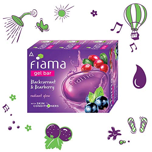 Fiama Di Wills Gel Bar Soap - Blackcurrant & Bearberry, 125g (Pack of 3)