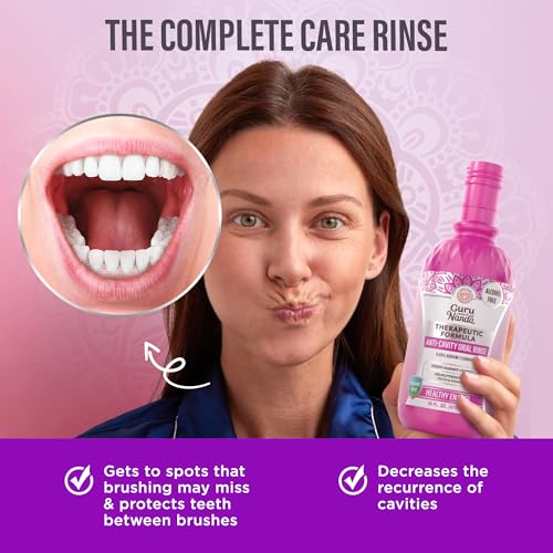 GuruNanda Alcohol-Free Mint Mouthwash with Fluoride 16 oz - Daily Oral Care
