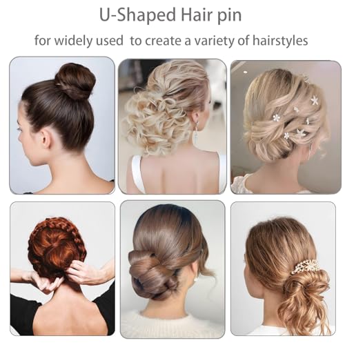 36 Pcs U-Shaped Hair Pins, 3-Inch Brown Bobby Pins for Buns and Updos