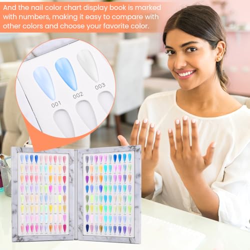 Axrivonte Nail Color Display Book - 160 Tips Organizer, Grey