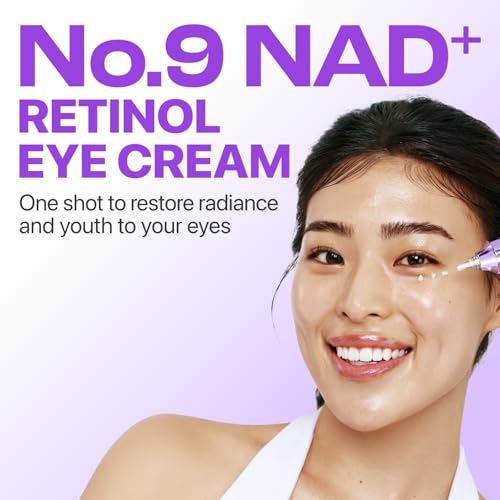numbuzin No.9 NAD+ Retinol Eye Cream, Depuffing & Firming Eye Serum for Dark Circles, Wrinkles & Fine Lines, Peptides & Niacinamide for Glow & for Plumping Care, 0.33 fl oz