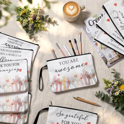 10 pcs Inspirational Makeup Bags for Women - Appreciation Gift Bulk - Sunnymove