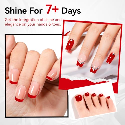 Nailshion 375 Noble Red French Nail Polish - Classic Air Dry Red Gel