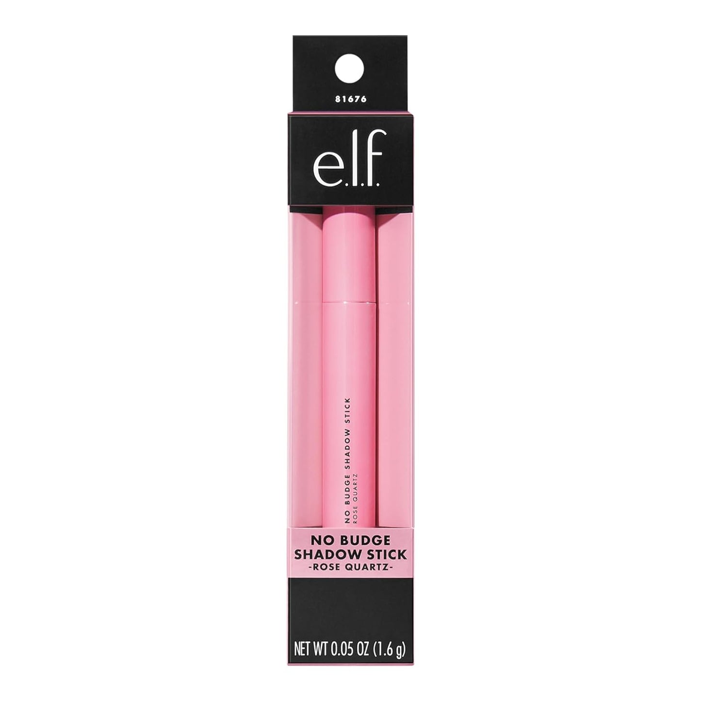 e.l.f. No Budge Shadow Stick - Long-Lasting Cream Eyeshadow in Rose Quartz | High-Pigment Metallic Finish, Vegan & Cruelty-Free